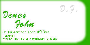 denes fohn business card